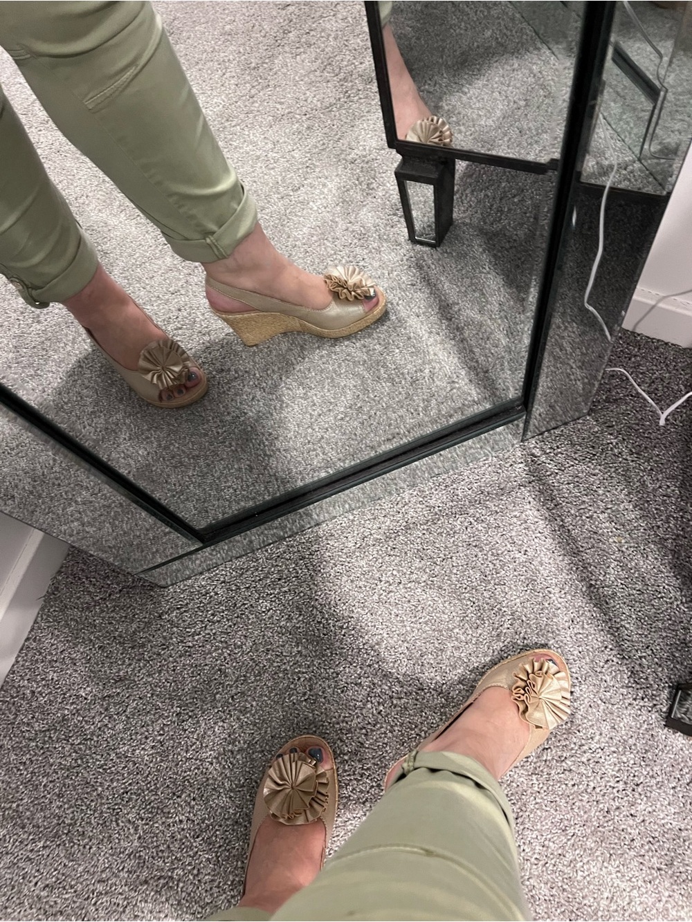 b.o.c. Beige Wedge Espadrille Slingback with Front Rosette - Picture 9 of 10